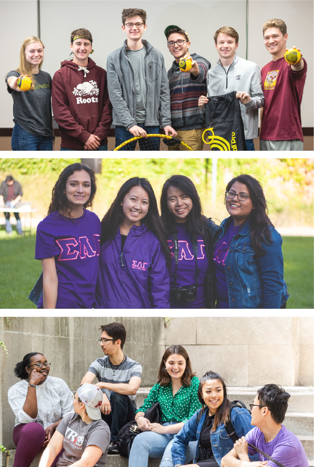 students participating in clubs, greek life, and the leadership minor